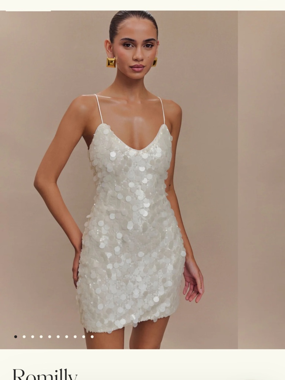 Meshki Ivory Sequin Mini Slip Dress SOLD OUT ONLINE!